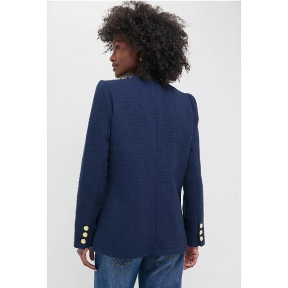 Pomander Place Women's XL Navy Blue Tweed Jennings Jacket Career Office X-Large - Picture 4 of 14